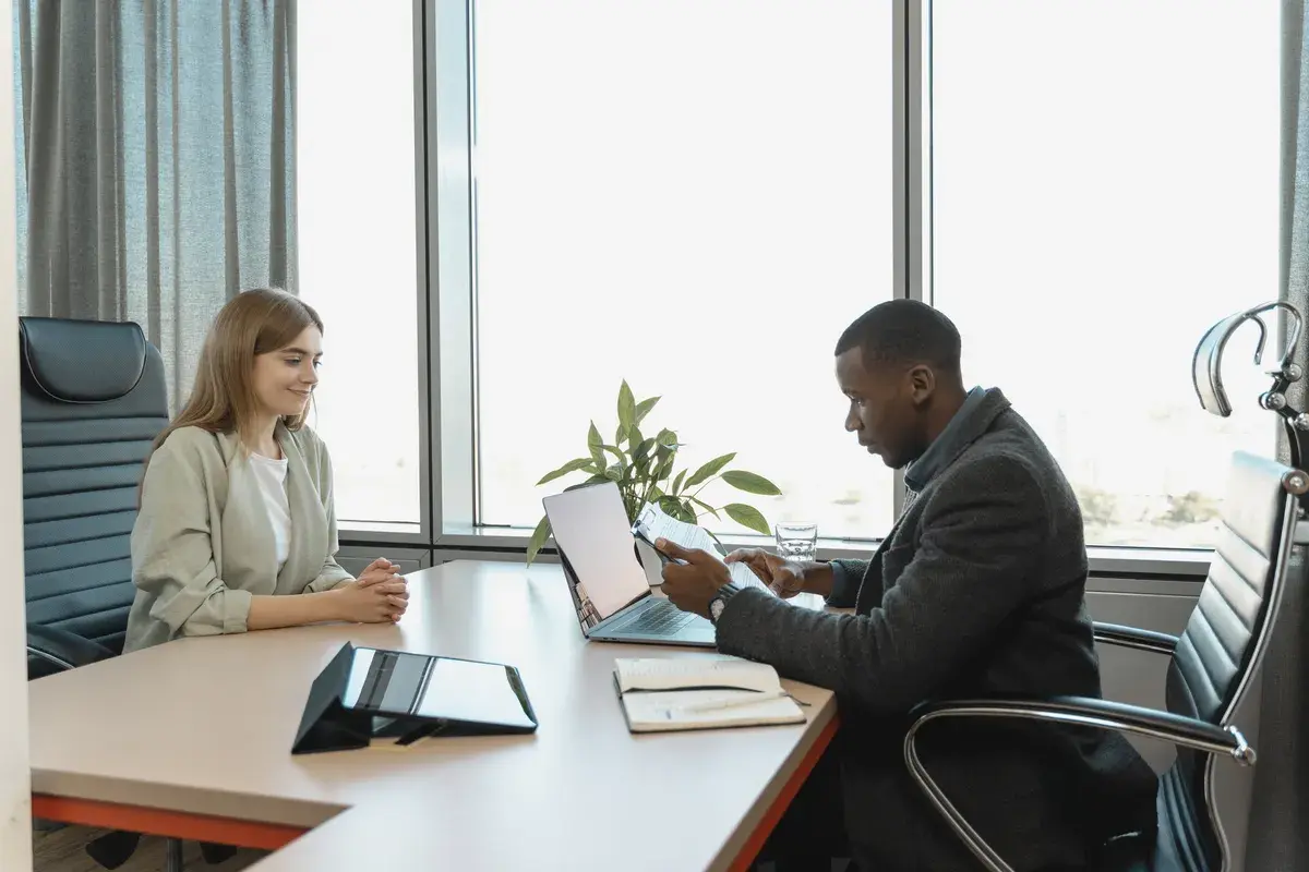 Woman applying for a home loan